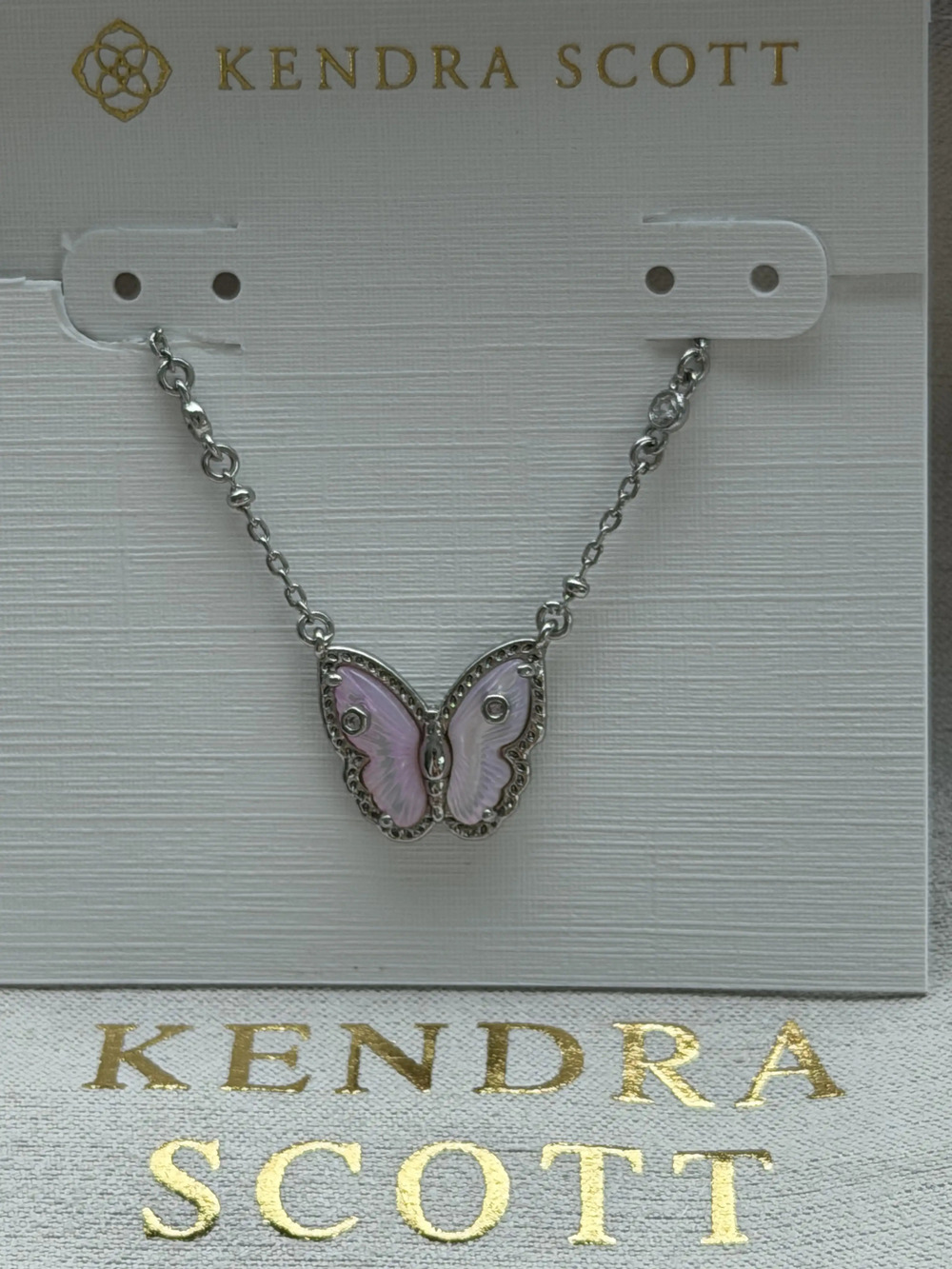 Kendra Scott Pink Butterfly Necklace